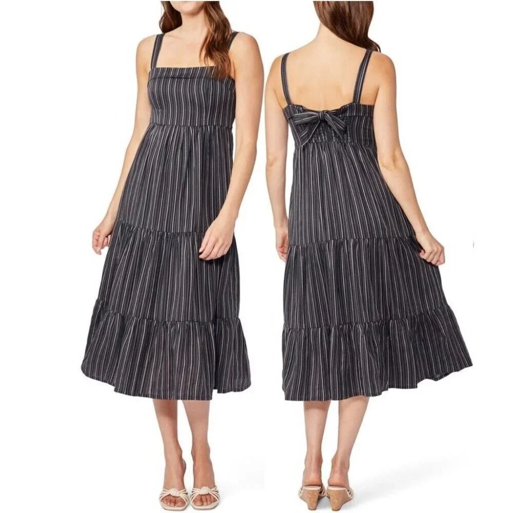 New! Paige Santibel Stripe Tiered Midi Dress nwt 18694